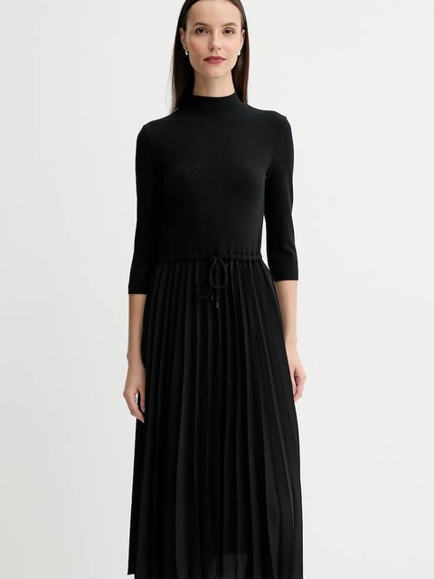 Tommy Hilfiger sukienka kolor czarny midi rozkloszowana WW0WW46138 - zdjęcie produktu nr 2