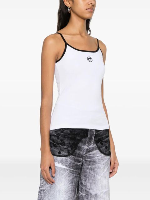 Marine Serre Moon Logo Ribbed tank top - White - zdjęcie produktu nr 2