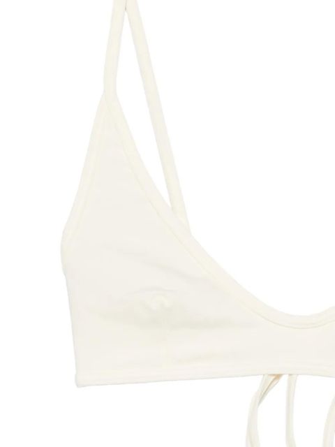 TOTEME Scoop-neck tie-fastening bikini top - Neutrals - zdjęcie produktu nr 2
