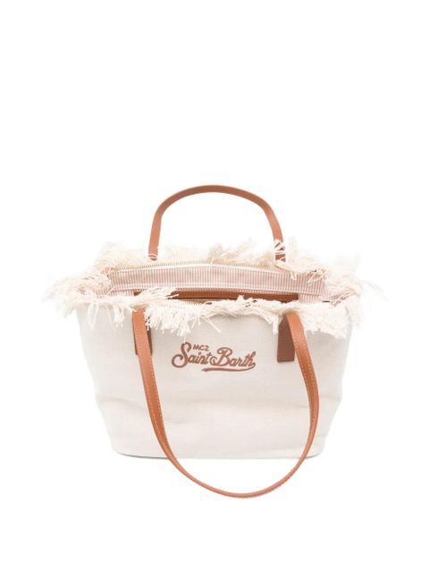 MC2 Saint Barth City fringed-trim medium tote bag - Neutrals