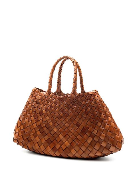 DRAGON DIFFUSION small Santa Croce woven tote bag - Brown