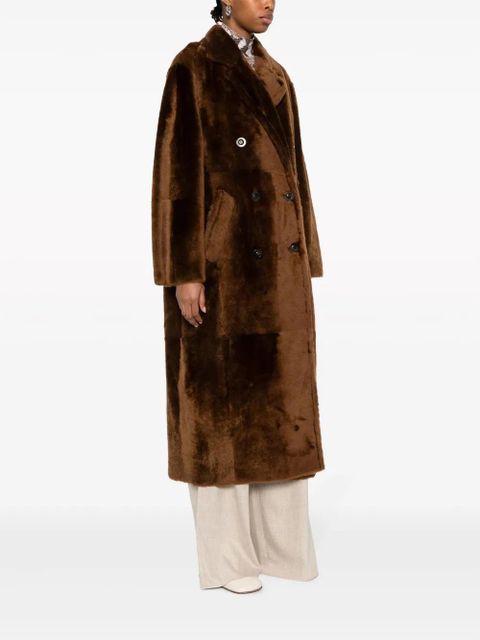 Max Mara notched-lapels double-breasted coat - Brown - zdjęcie produktu nr 2
