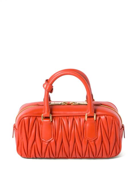 Miu Miu Arcadie matelassé leather bag - Orange - zdjęcie produktu nr 2