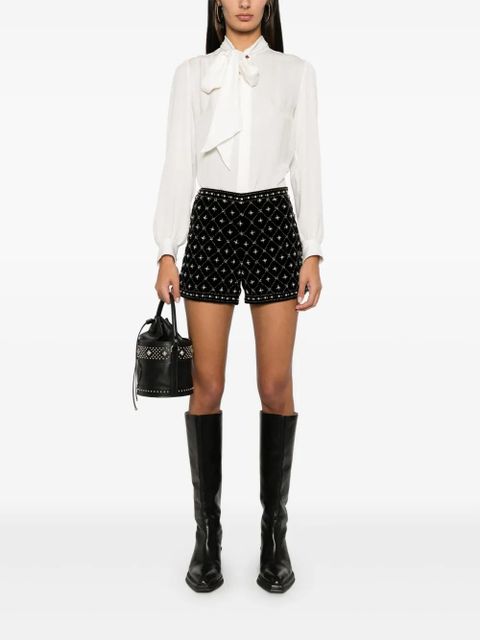 TWINSET embellished velvet shorts - Black - zdjęcie produktu nr 2