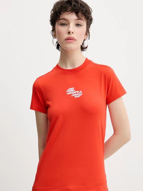 Karl Lagerfeld Jeans t-shirt damski kolor pomarańczowy A2W17027 - zdjęcie produktu nr 1