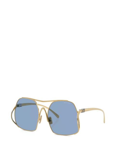 Miu Miu Eyewear geometric-frame sunglasses - Gold - zdjęcie produktu nr 2