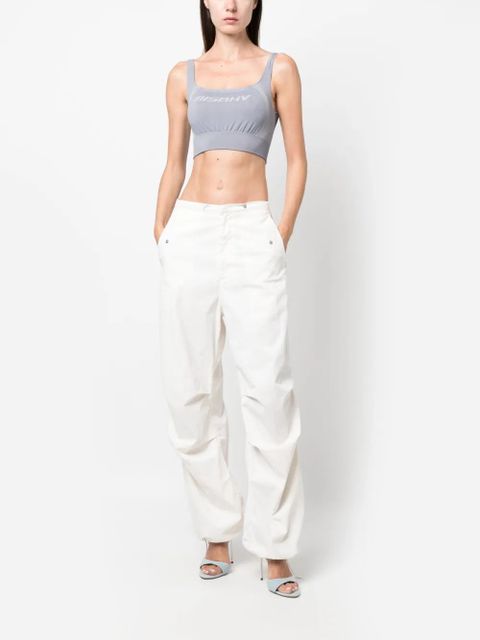 MISBHV logo-print cropped top - Blue