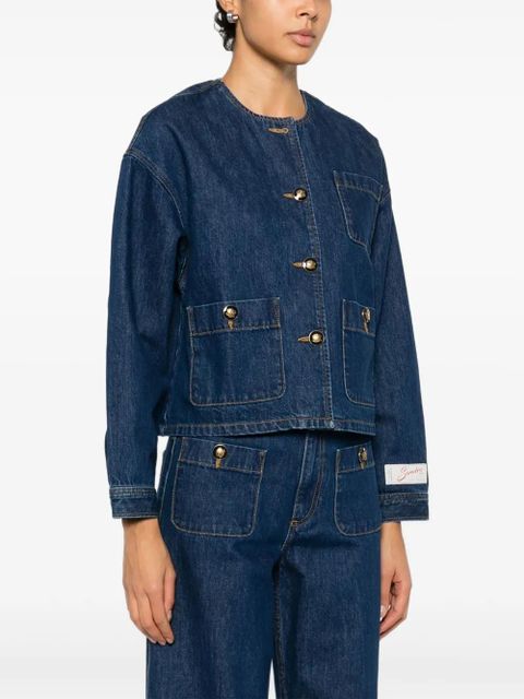 SANDRO button-up pocket denim jacket - Blue
