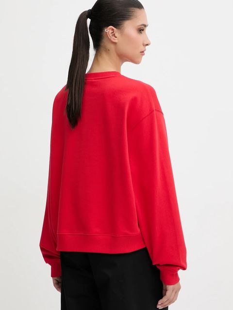 HUGO bluza bawełniana damska kolor czerwony gładka 50555808 - zdjęcie produktu nr 2