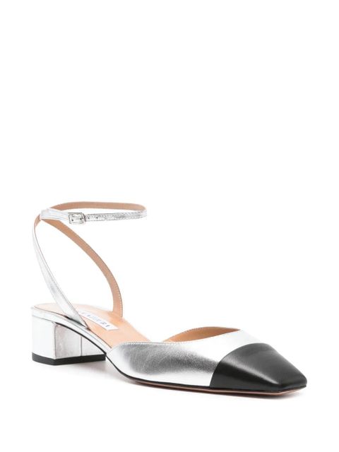 Aquazzura French Flirt 35mm leather pumps - Silver - zdjęcie produktu nr 2