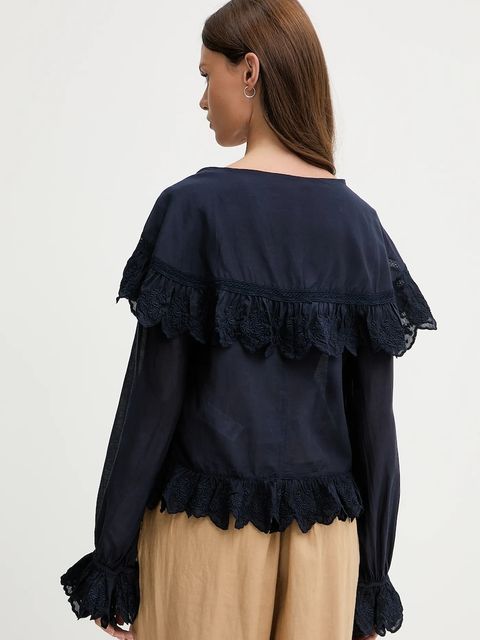 Hoss Intropia koszula damska kolor granatowy regular 6289145