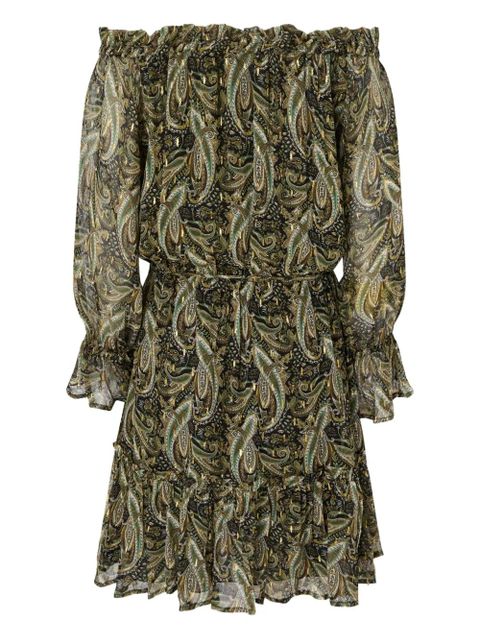 PINKO paisley off-shoulder midi dress - Green - zdjęcie produktu nr 2
