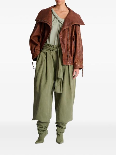 Balmain self-tie high-waisted trousers - Green - zdjęcie produktu nr 2