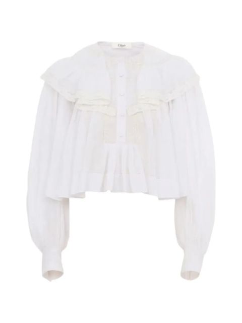 Chloé ruffled lace blouse - White - zdjęcie produktu nr 1