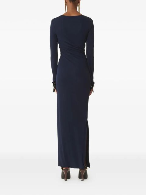 Lanvin long-sleeve button-cuff maxi dress - Blue