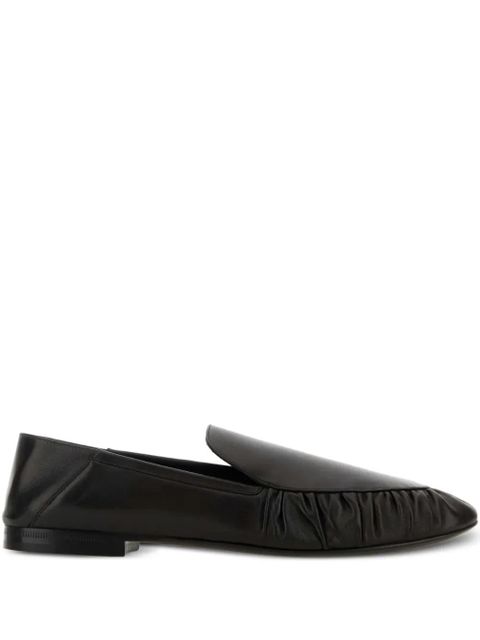 Saint Laurent Alain ruffled leather loafers - Black - zdjęcie produktu nr 1