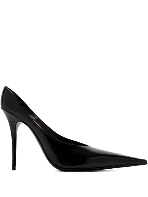 Amina Muaddi 105mm leather pumps - Black - zdjęcie produktu nr 1