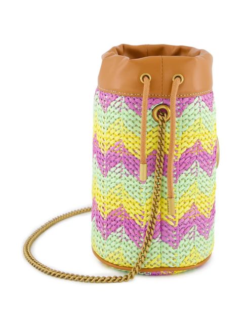 Gucci mini GG Marmont chevron-knit bucket bag - Brown