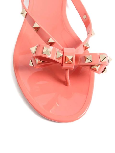Valentino Garavani Rockstuds bow flip-flops - Pink