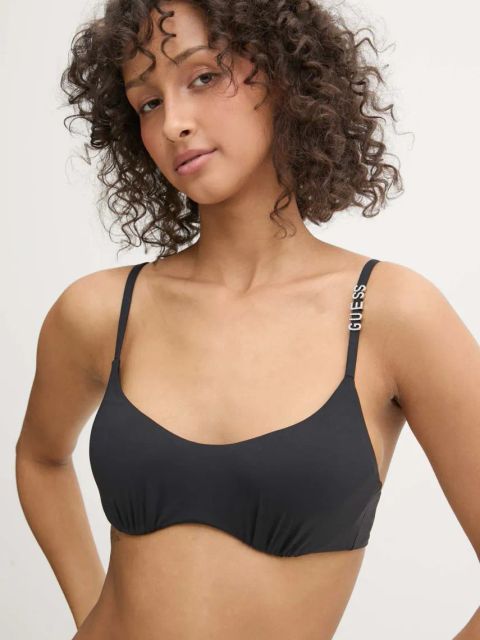 Guess biustonosz kąpielowy kolor czarny usztywniona miseczka E5GJ11 MC040