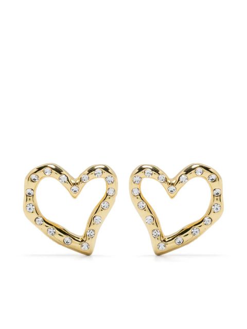 Maje rhinestone-embellished heart-shaped earrings - Gold - zdjęcie produktu nr 1