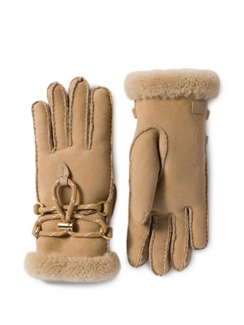 Miu Miu shearling gloves - Brown - zdjęcie produktu nr 1