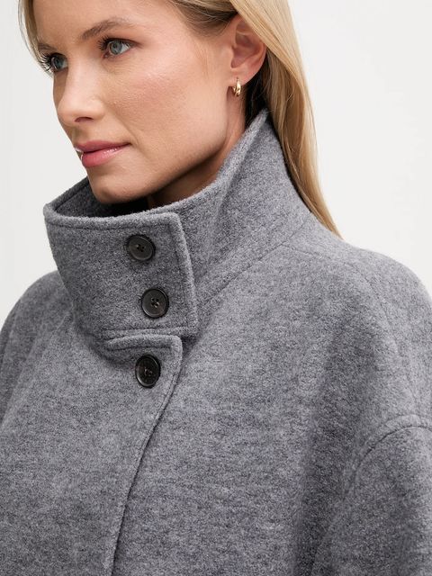 Tommy Hilfiger płaszcz z dodatkiem wełny kolor szary WW0WW47372