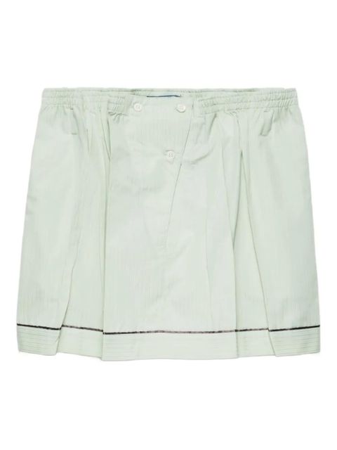 Prada cotton elasticated-waistband mini skirt - Green - zdjęcie produktu nr 1
