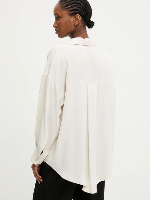 Answear.LAB koszula damska kolor biały relaxed z kołnierzykiem klasycznym - zdjęcie produktu nr 2