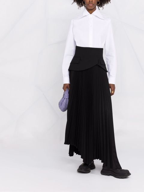 Valentino Garavani oversized pointed-collar button-front shirt - White