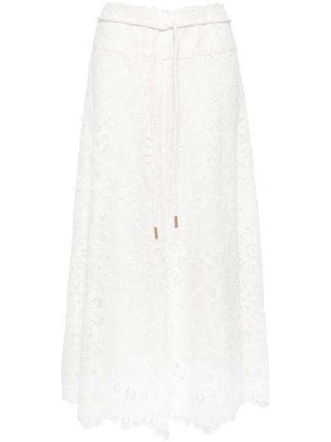 ZIMMERMANN Ottie flared midi skirt - White - zdjęcie produktu nr 1