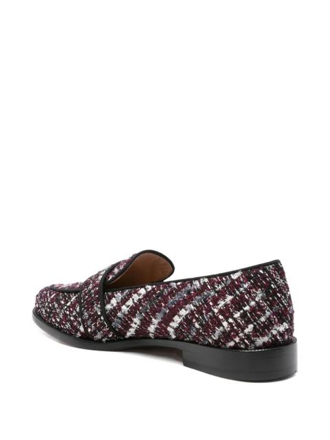 Aquazzura tweed check loafers - Red