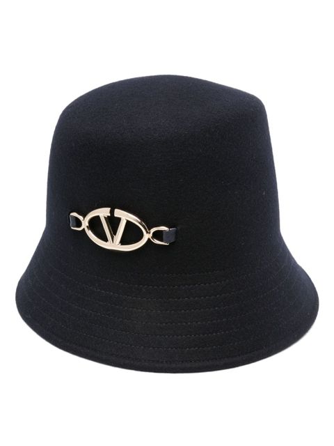 Valentino Garavani VLogo wool bucket hat - Black - zdjęcie produktu nr 1