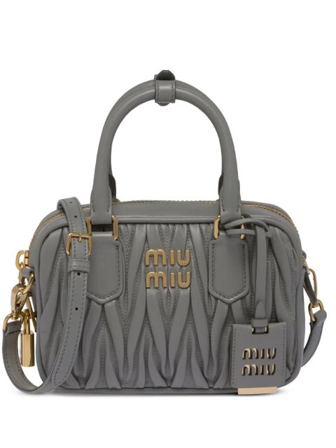 Miu Miu matelassé nappa leather mini bag - Grey