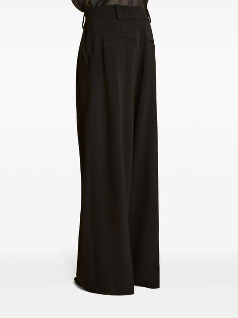 KHAITE Simone pleated wide-leg trousers - Black