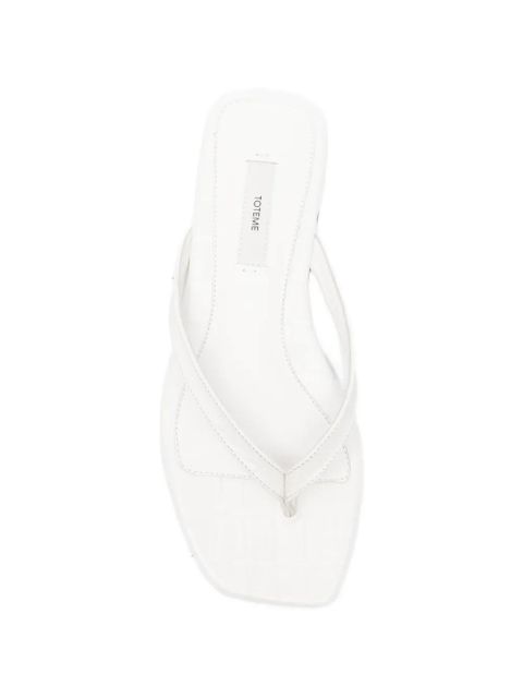 TOTEME croc-embossed flat sandals - Neutrals