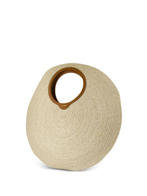 Cult Gaia Amun circular-handle raffia tote bag - Neutrals