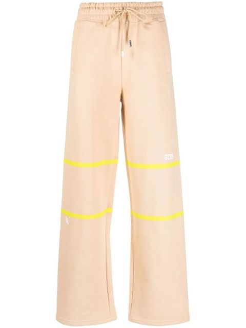 GCDS stripe-detail cotton sweatpants - Brown - zdjęcie produktu nr 1