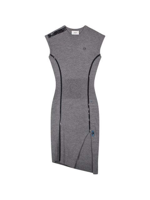 Coperni side-gathering cap-sleeve mini dress - Grey - zdjęcie produktu nr 1