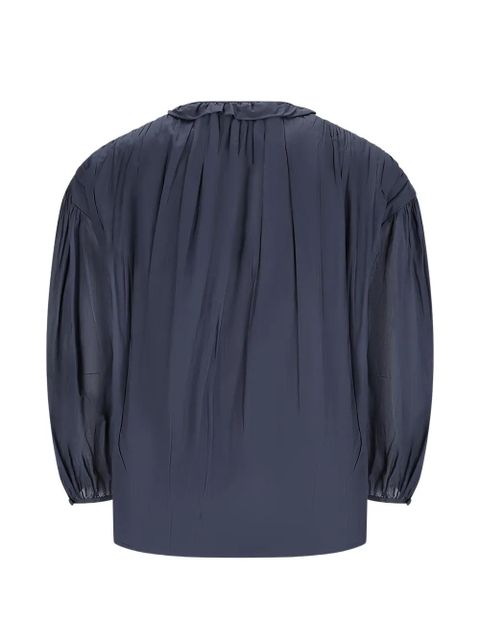 Jil Sander ruffled pleated blouse - Blue - zdjęcie produktu nr 2