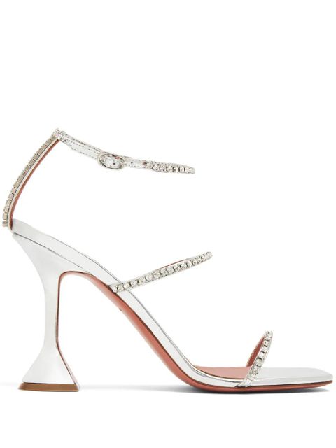 Amina Muaddi Gilda 95mm crystal-embellished sandals - White - zdjęcie produktu nr 1
