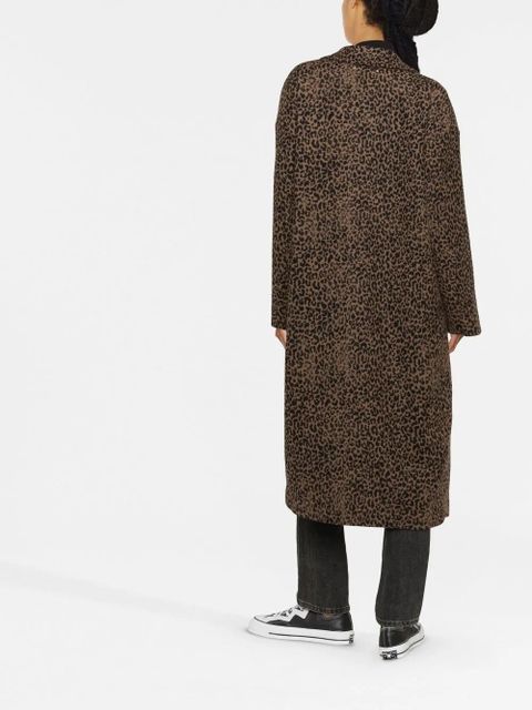 Golden Goose leopard-print oversized coat - Black