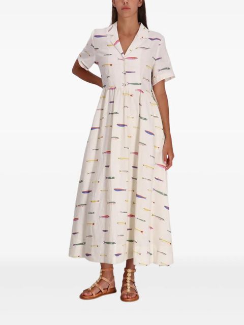 STAUD Meryl linen maxi shirt dress - Neutrals - zdjęcie produktu nr 2