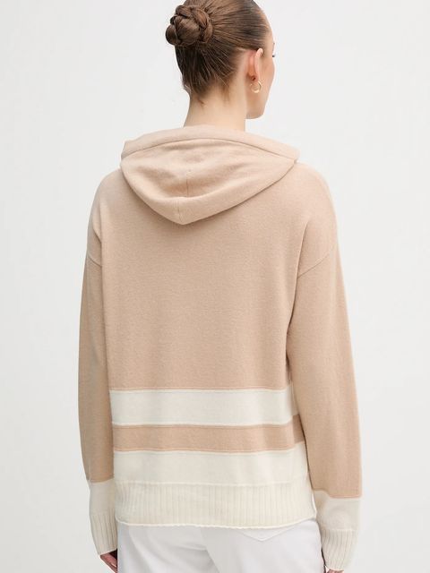 United Colors of Benetton sweter z dodatkiem wełny damski kolor beżowy lekki 102HE203V