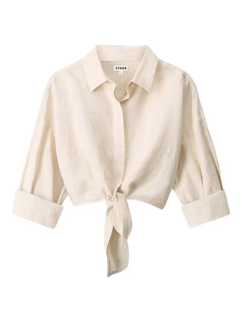 STAUD Lisa linen blouse - Neutrals - zdjęcie produktu nr 1