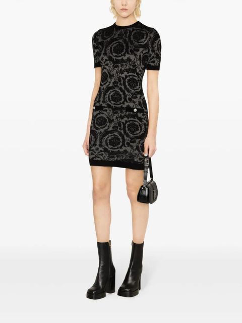 Versace Barocco-jacquard chenille minidress - Black
