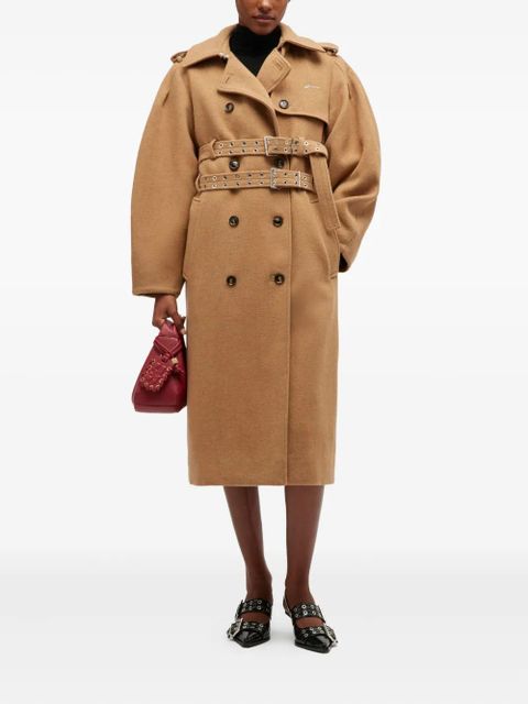 GANNI belted double-breasted coat - Brown - zdjęcie produktu nr 2