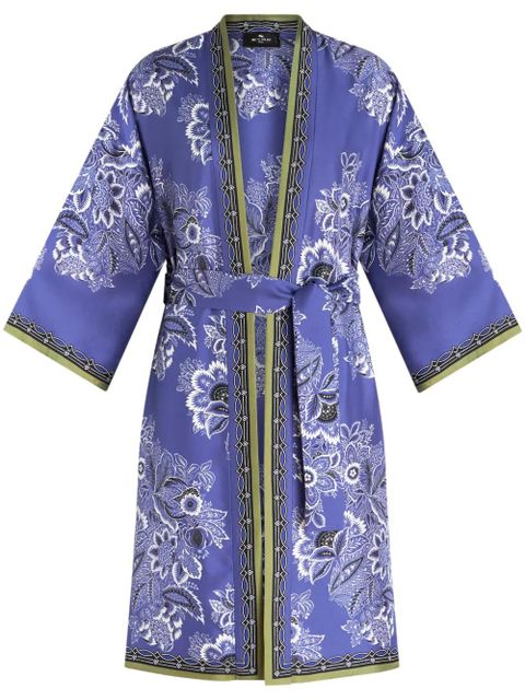 ETRO Kesa floral-print silk robe - Purple - zdjęcie produktu nr 1