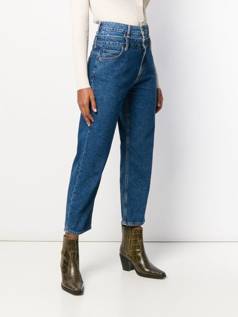 SANDRO Kitty double-waisted jeans - Blue