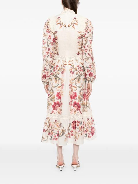 FARM Rio Royal Garden midi dress - Neutrals